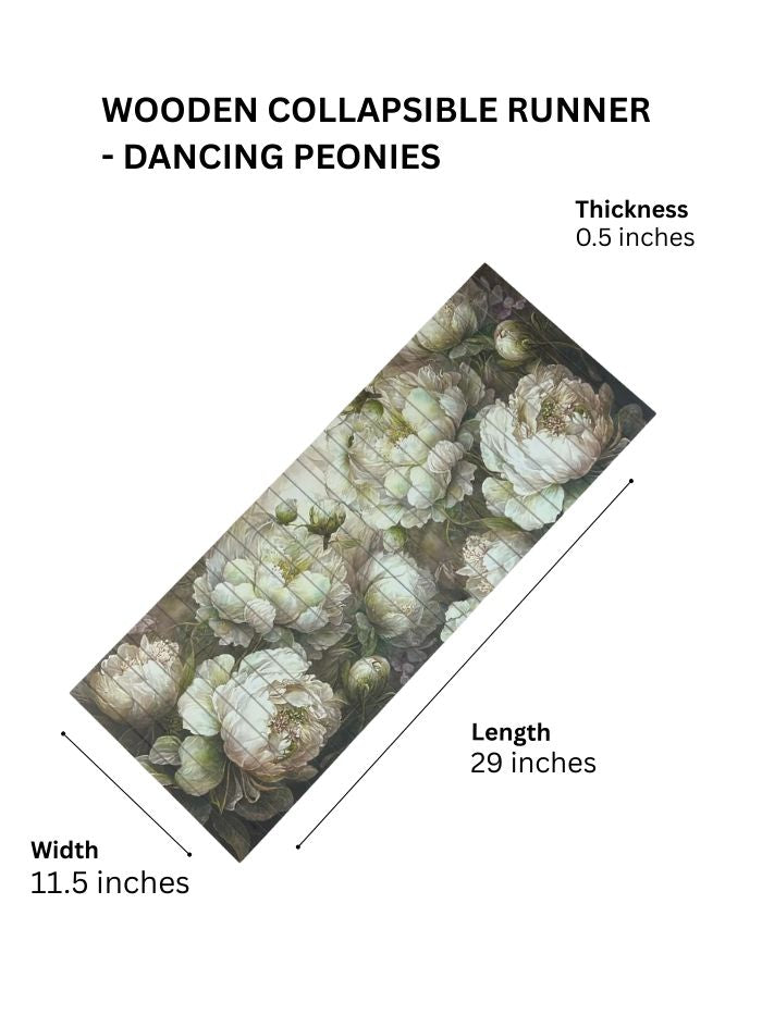 Wooden Collapsible Runner - Dancing Peonies