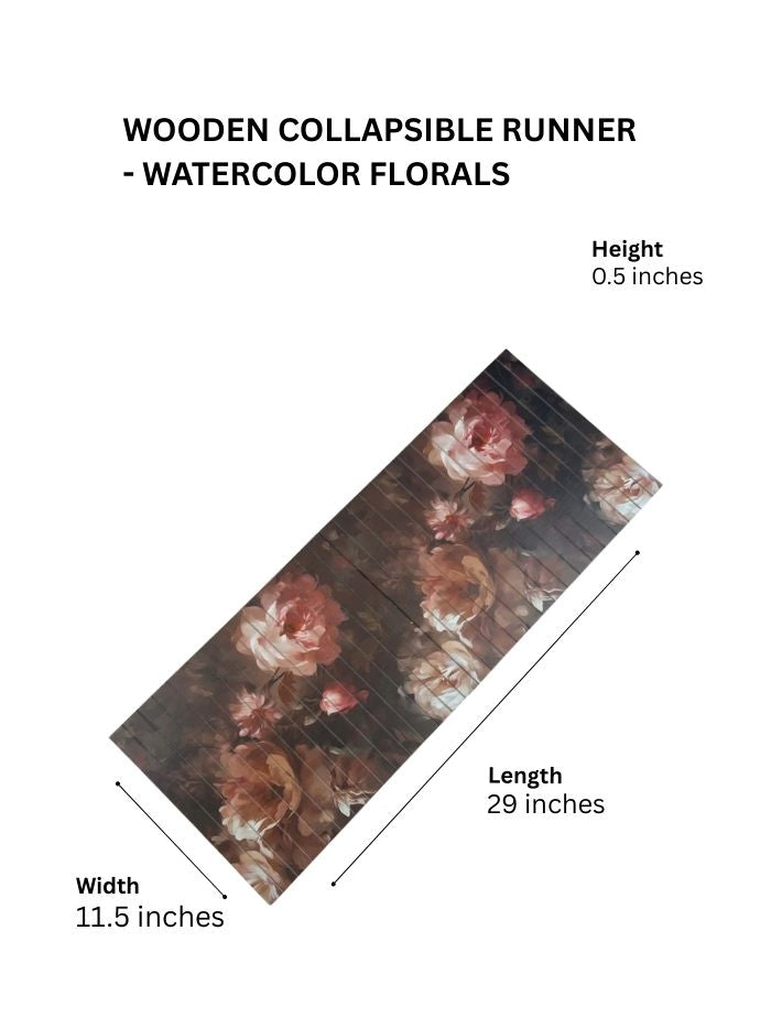 Wooden Collapsible Runner - Watercolor Florals