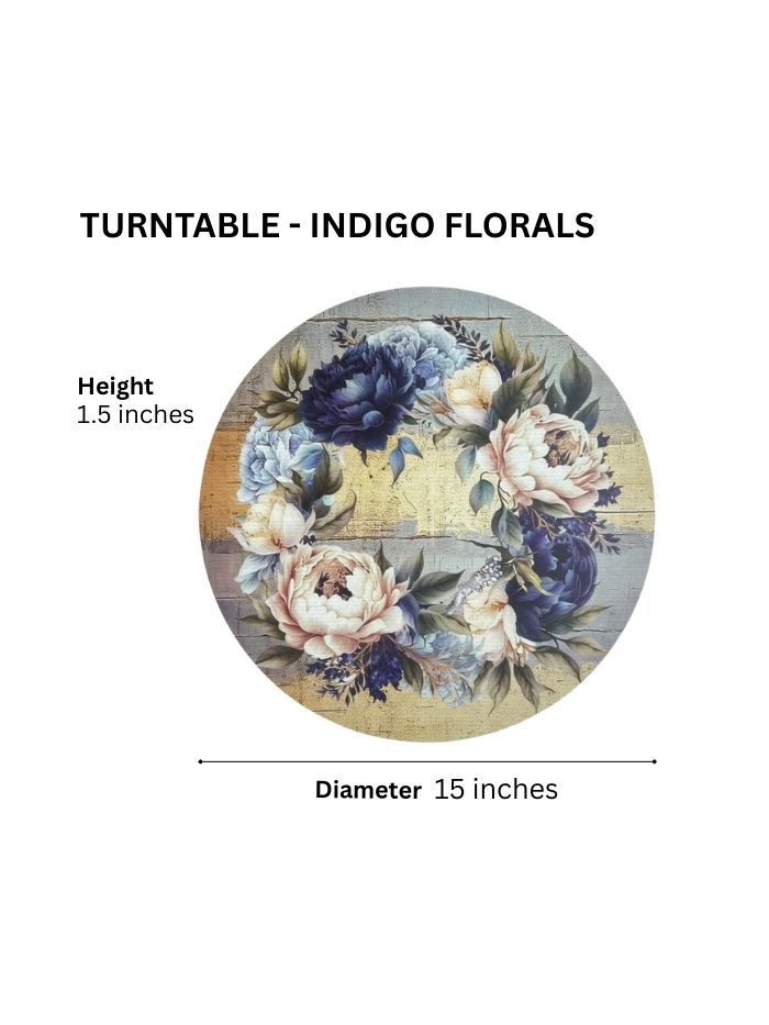 Turntable - Indigo Florals
