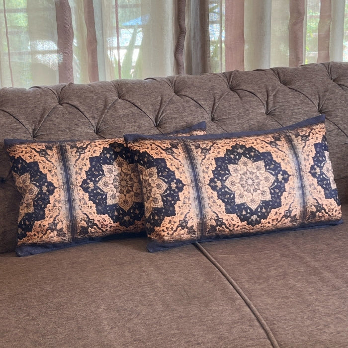 Reversible Cushion Covers - Indigo Tapestry - Set of 2