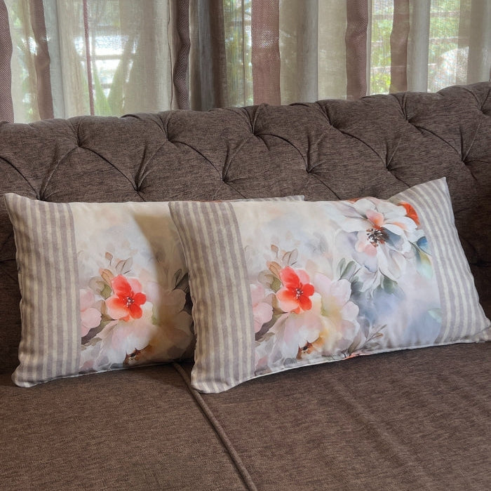Reversible Cushion Covers - Watercolor Florals - Set of 2
