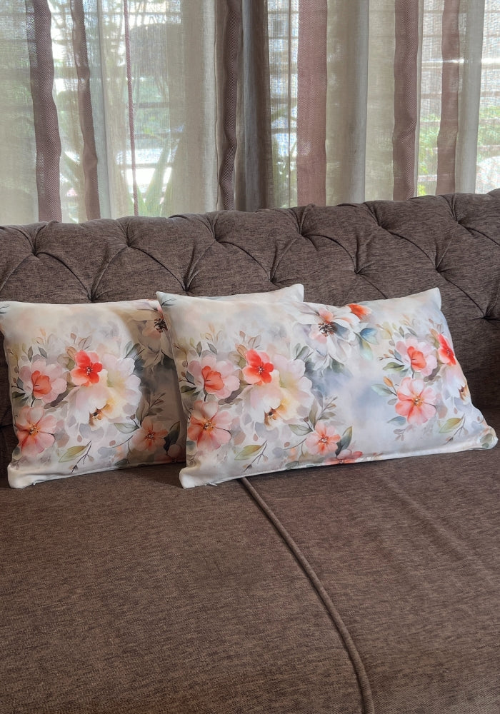 Reversible Cushion Covers - Watercolor Florals - Set of 2