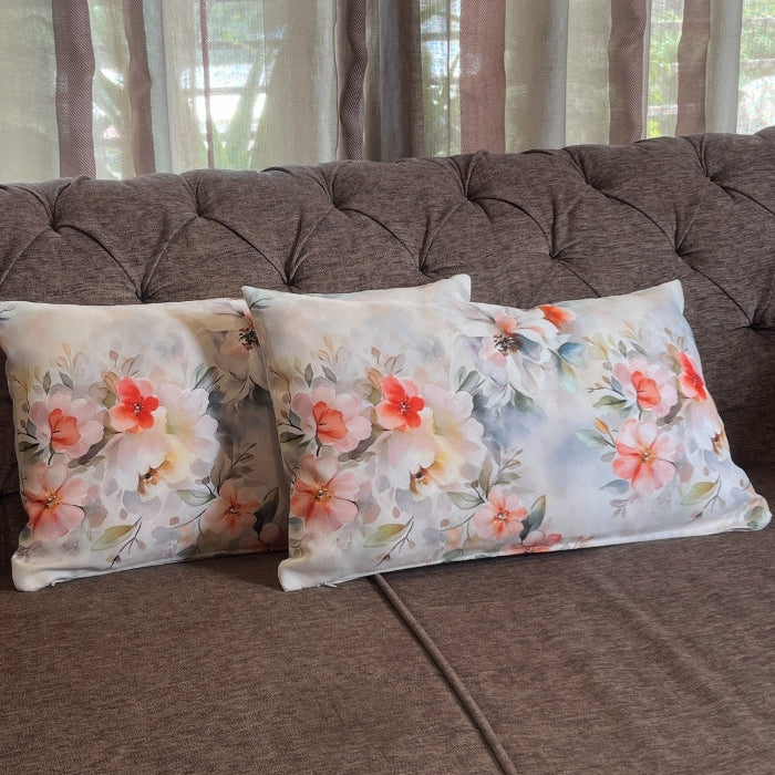 Reversible Cushion Covers - Watercolor Florals - Set of 2