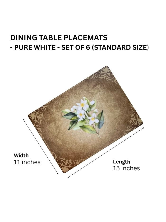 Dining Table Placemats - Pure White - Set of 6