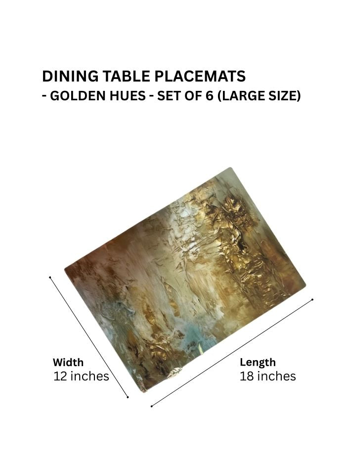 Dining Table Placemats - Golden Hues - Set of 6 (Large Size)
