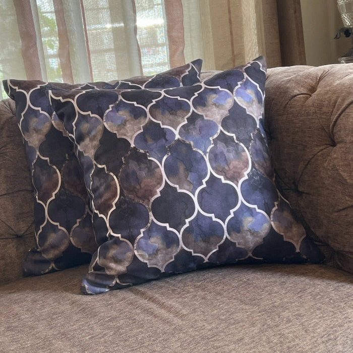 Reversible Cushion Covers - Indigo Hues - Set of 2