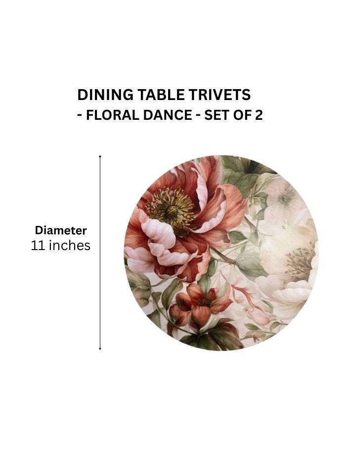Dining Table Trivets - Floral Dance - Set of 2