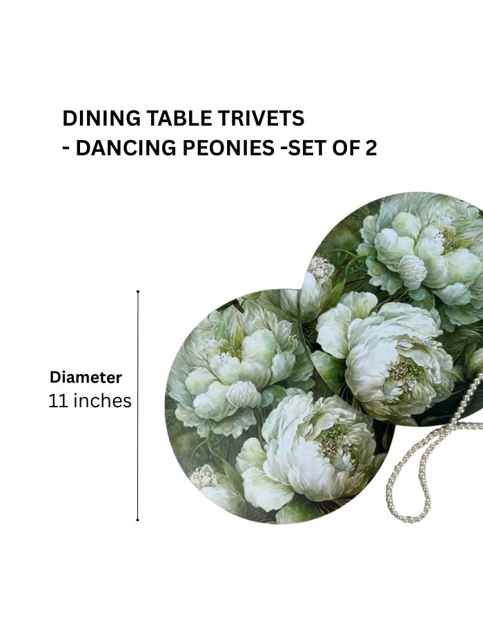 Dining Table Trivets - Dancing Peonies - Set of 2