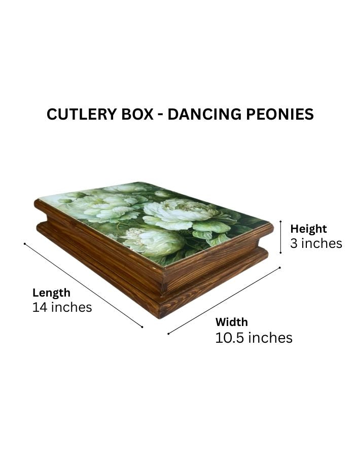 Cutlery Box - Dancing Peonies