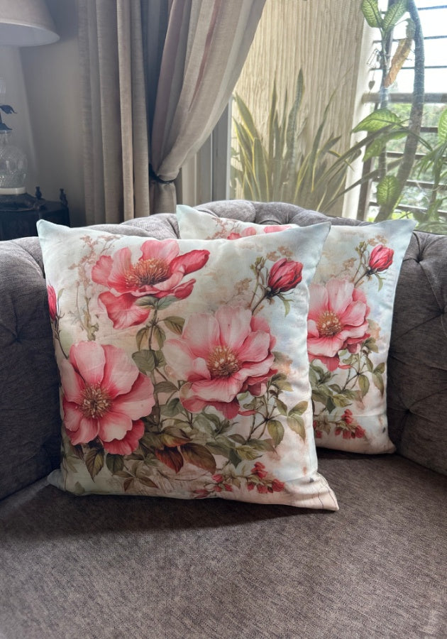 Reversible Cushion Covers - Pink Petals - Set of 2