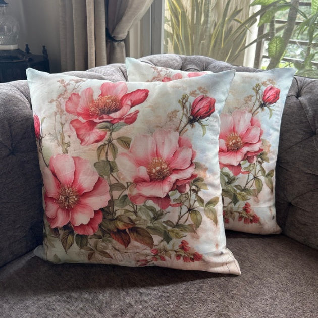 Reversible Cushion Covers - Pink Petals - Set of 2