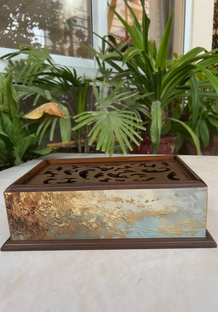 Carved Box - Golden Hues
