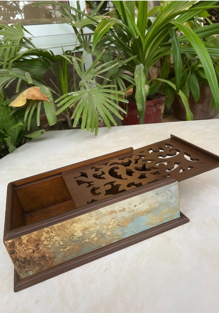 Carved Box - Golden Hues
