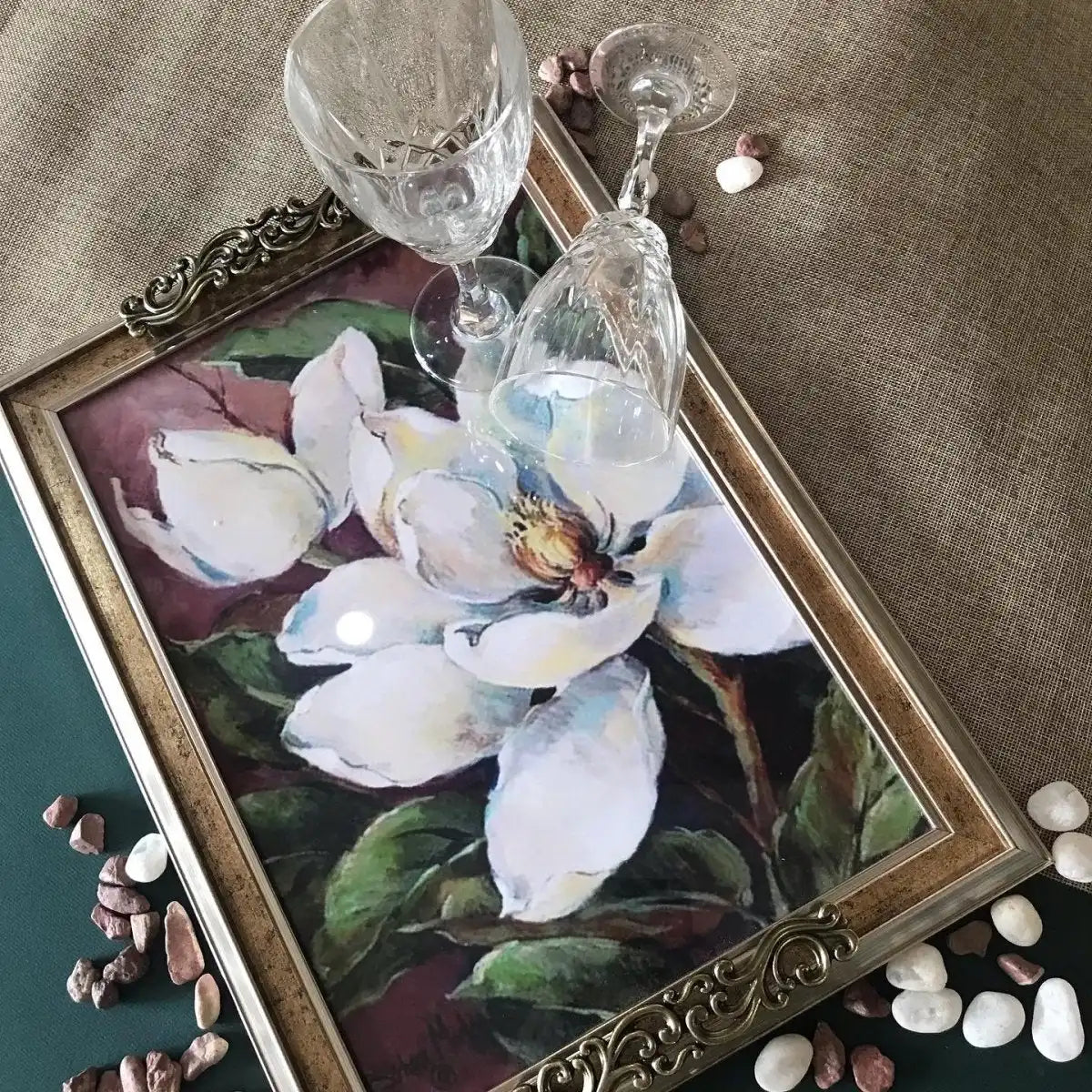 White Magnolia Frame Tray TR Designs