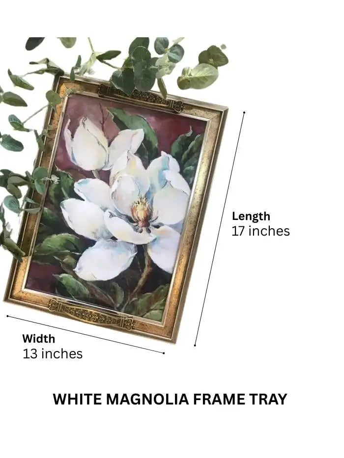 White Magnolia Frame Tray TR Designs