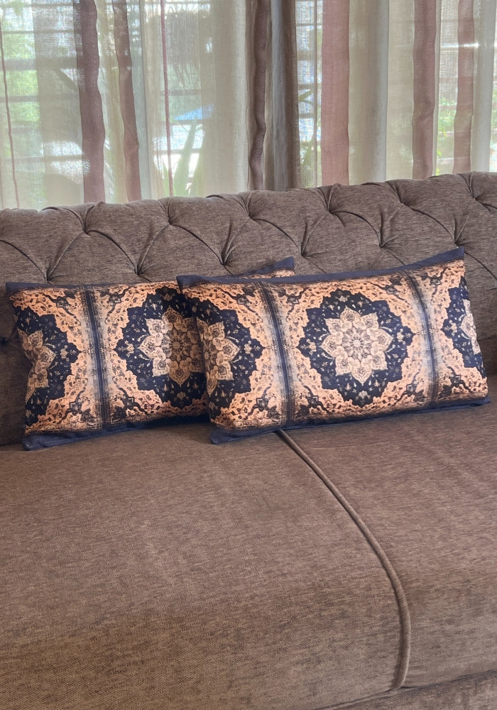 Reversible Cushion Covers - Indigo Tapestry - Set of 2