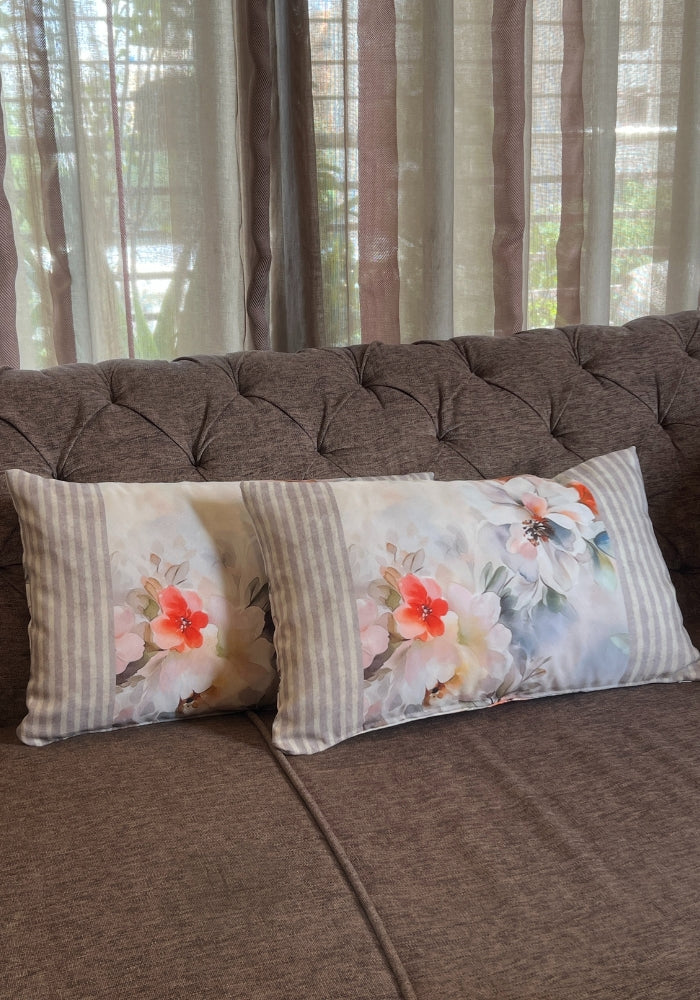 Reversible Cushion Covers - Watercolor Florals - Set of 2