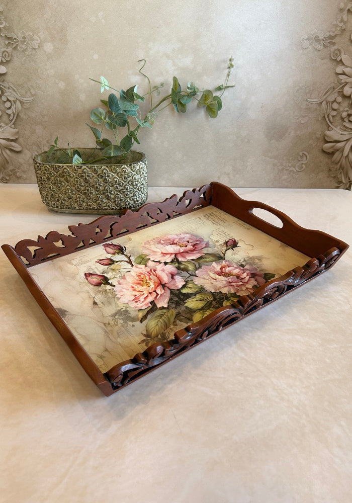 Carved Tray - Floral Bliss