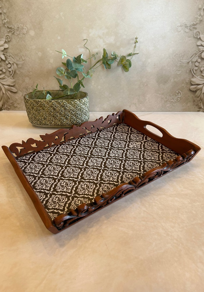 Carved Tray - Damask