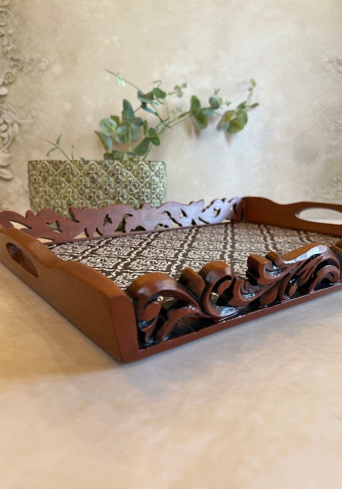 Carved Tray - Damask
