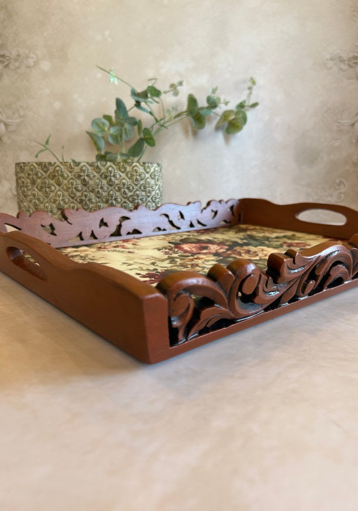 Carved Tray - Gardenia