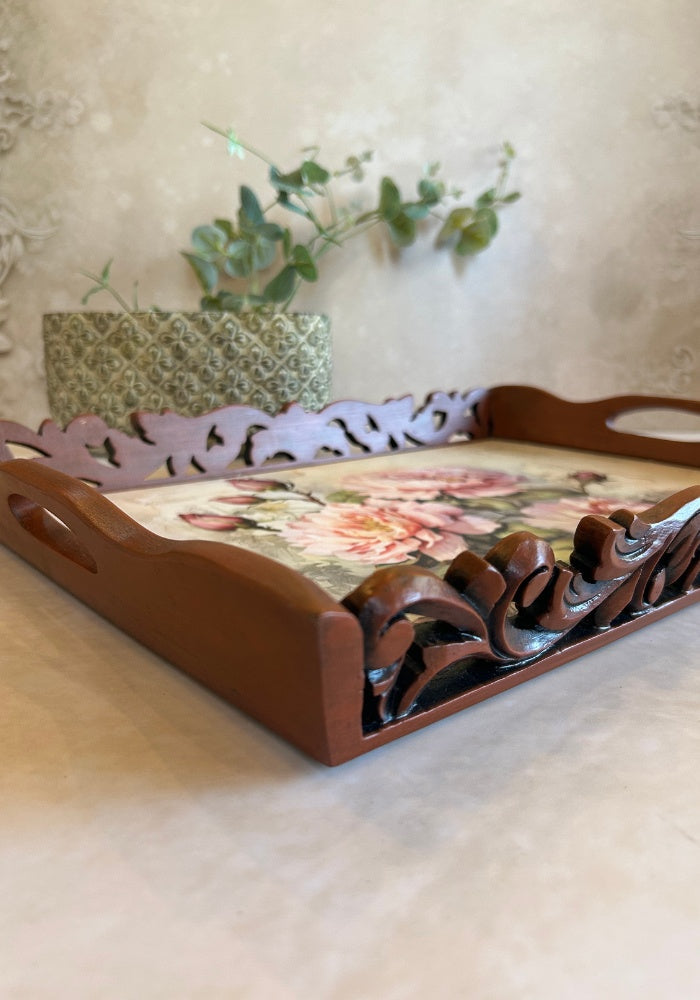 Carved Tray - Floral Bliss