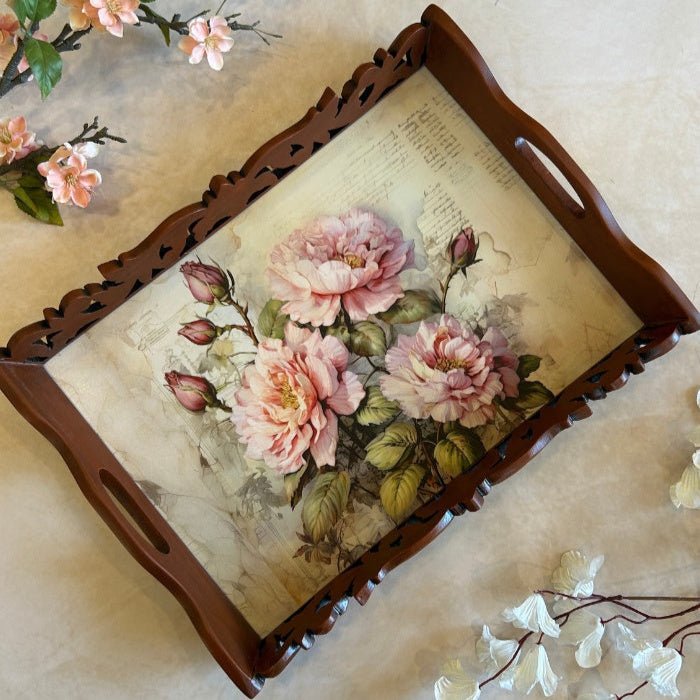 Carved Tray - Floral Bliss