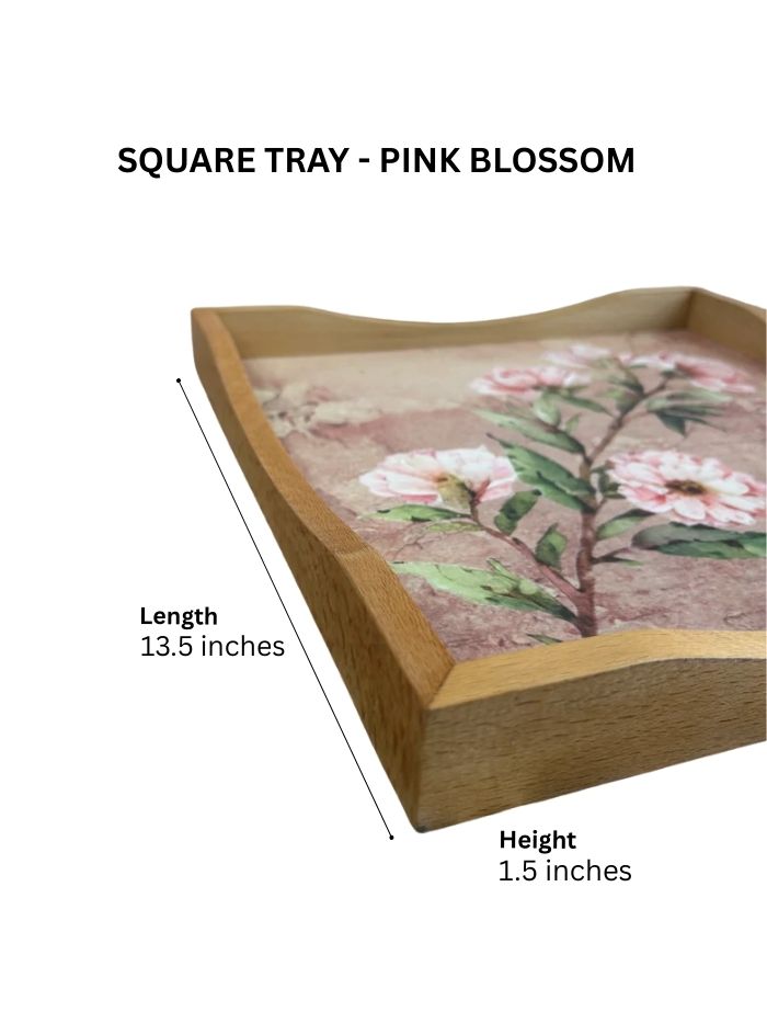 Square Tray - Pink Blossom