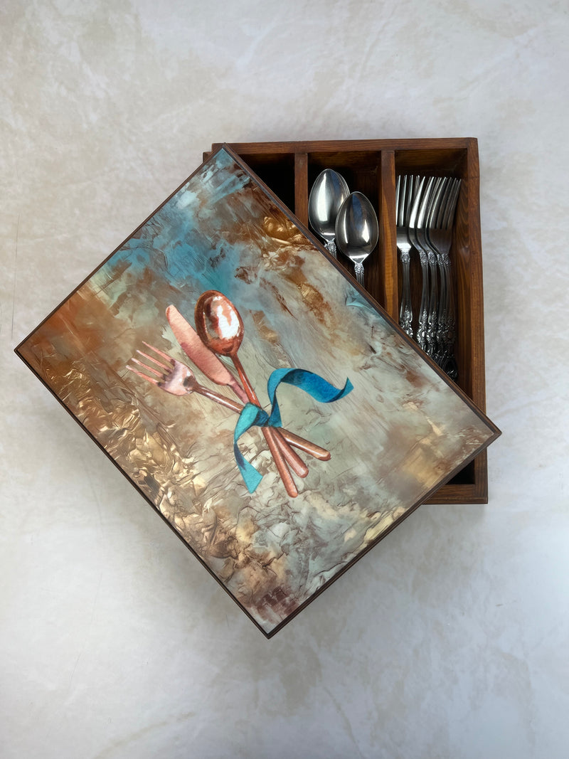 Cutlery Box - Golden Hues - Spoon'n Fork