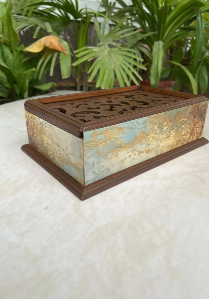Carved Box - Golden Hues