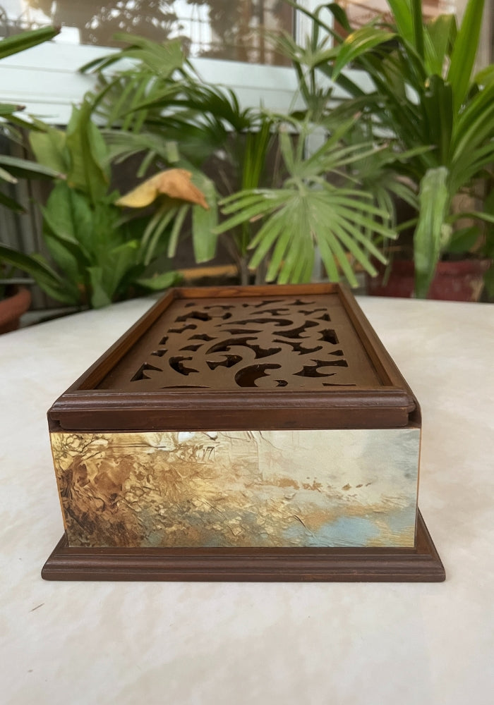Carved Box - Golden Hues