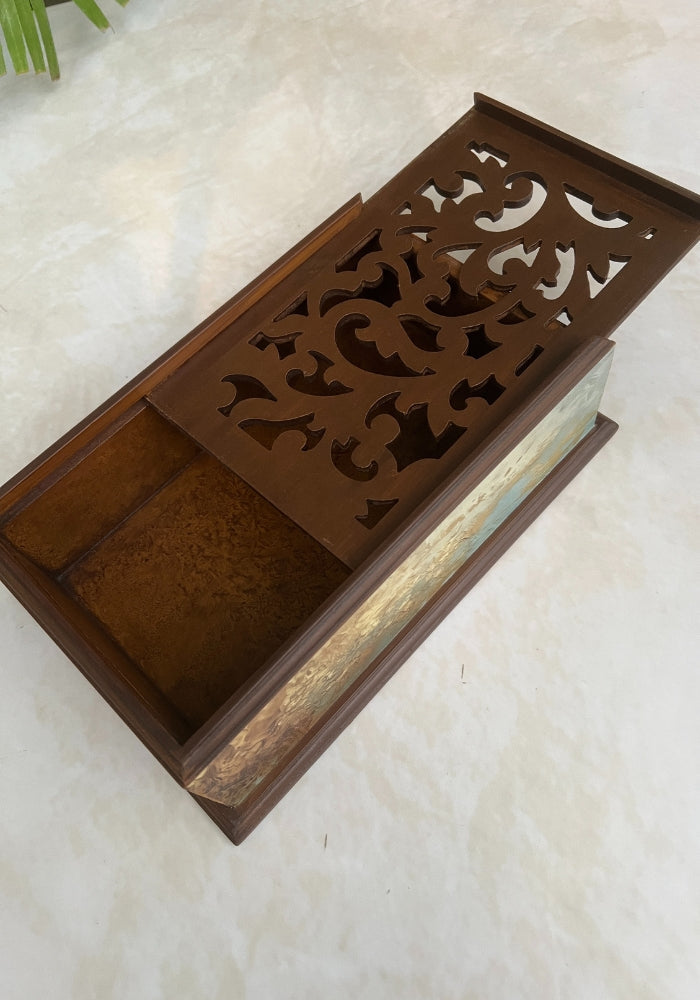 Carved Box - Golden Hues