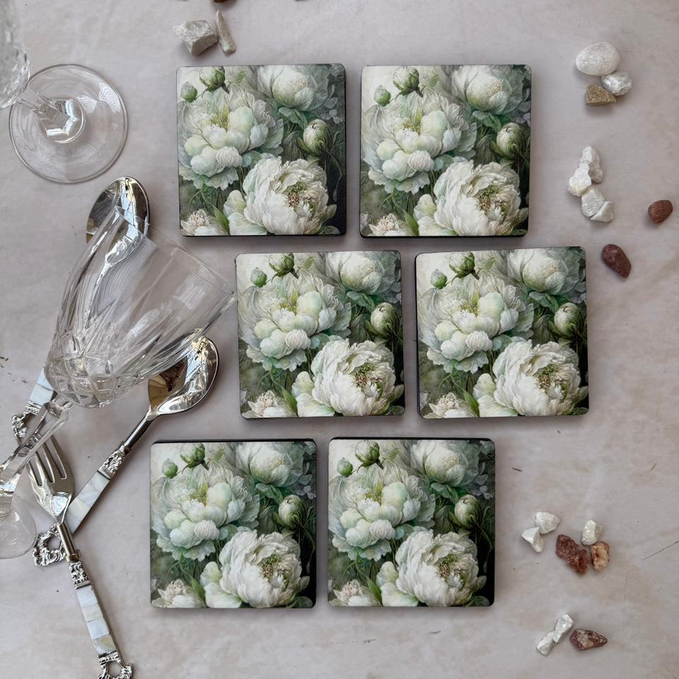 Coasters - Dancing Peonies - Set of 6