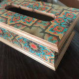 Green Mandala - Tissue Box - TR Designs UAE